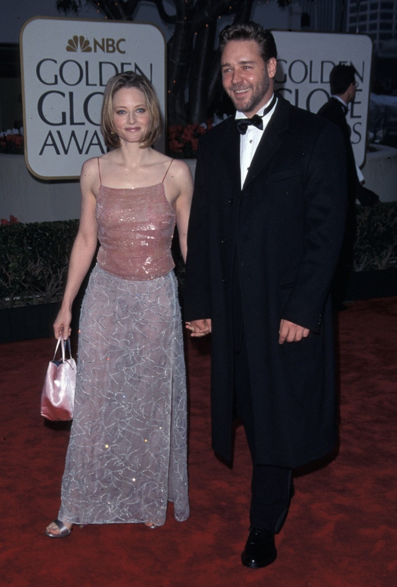 Jodie Foster and Russell Crowe at the 2000 Golden Globes