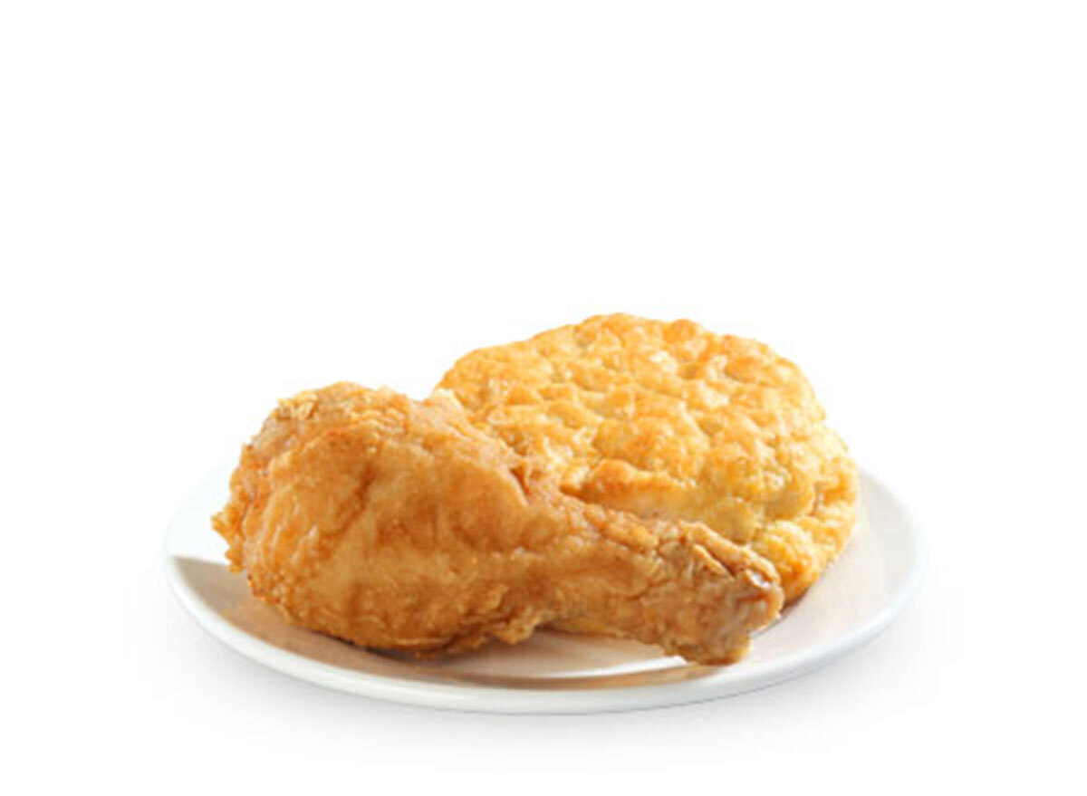 Chicken leg with biscuit