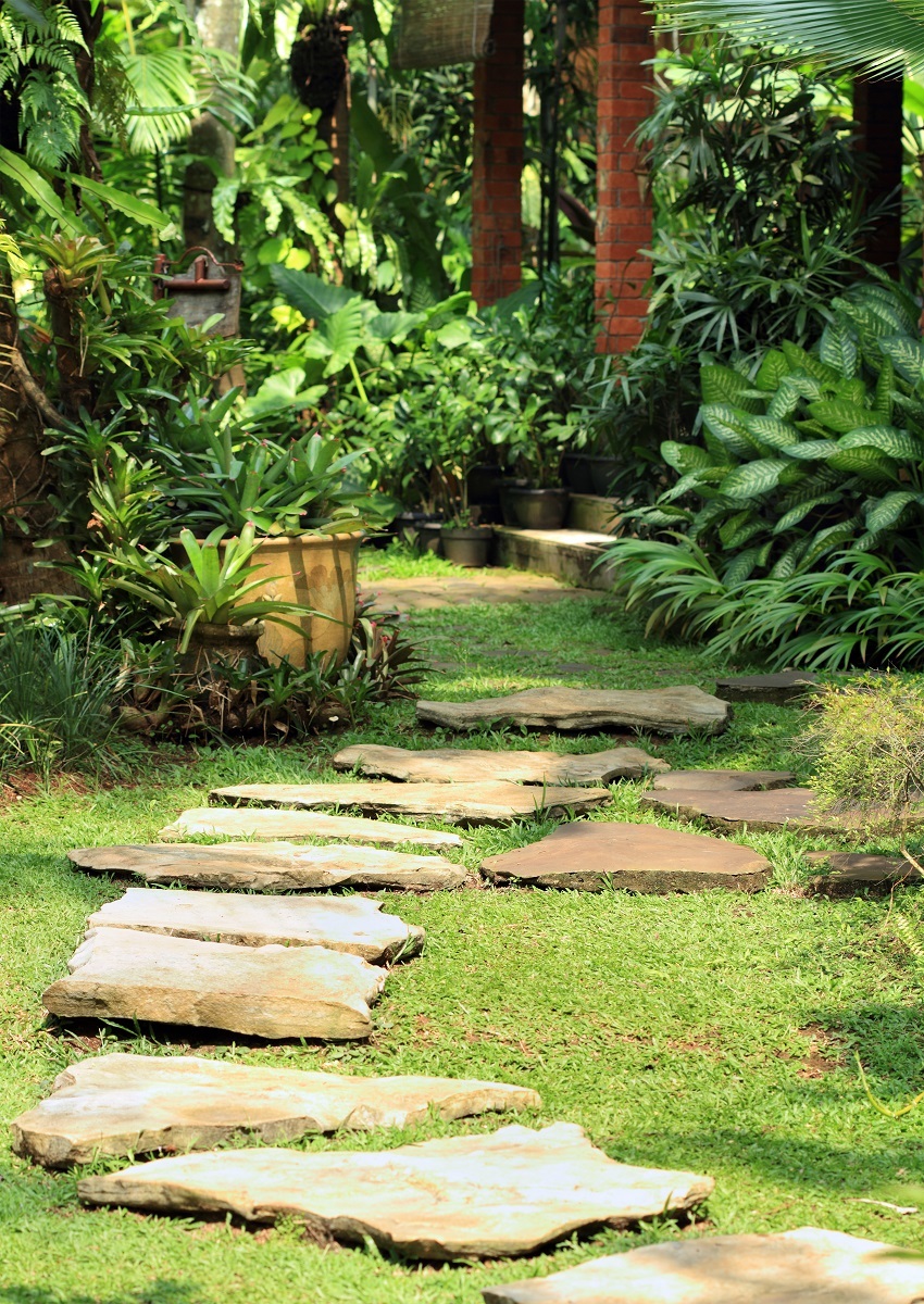 Stone path in yard Affordable ways to remodel your home