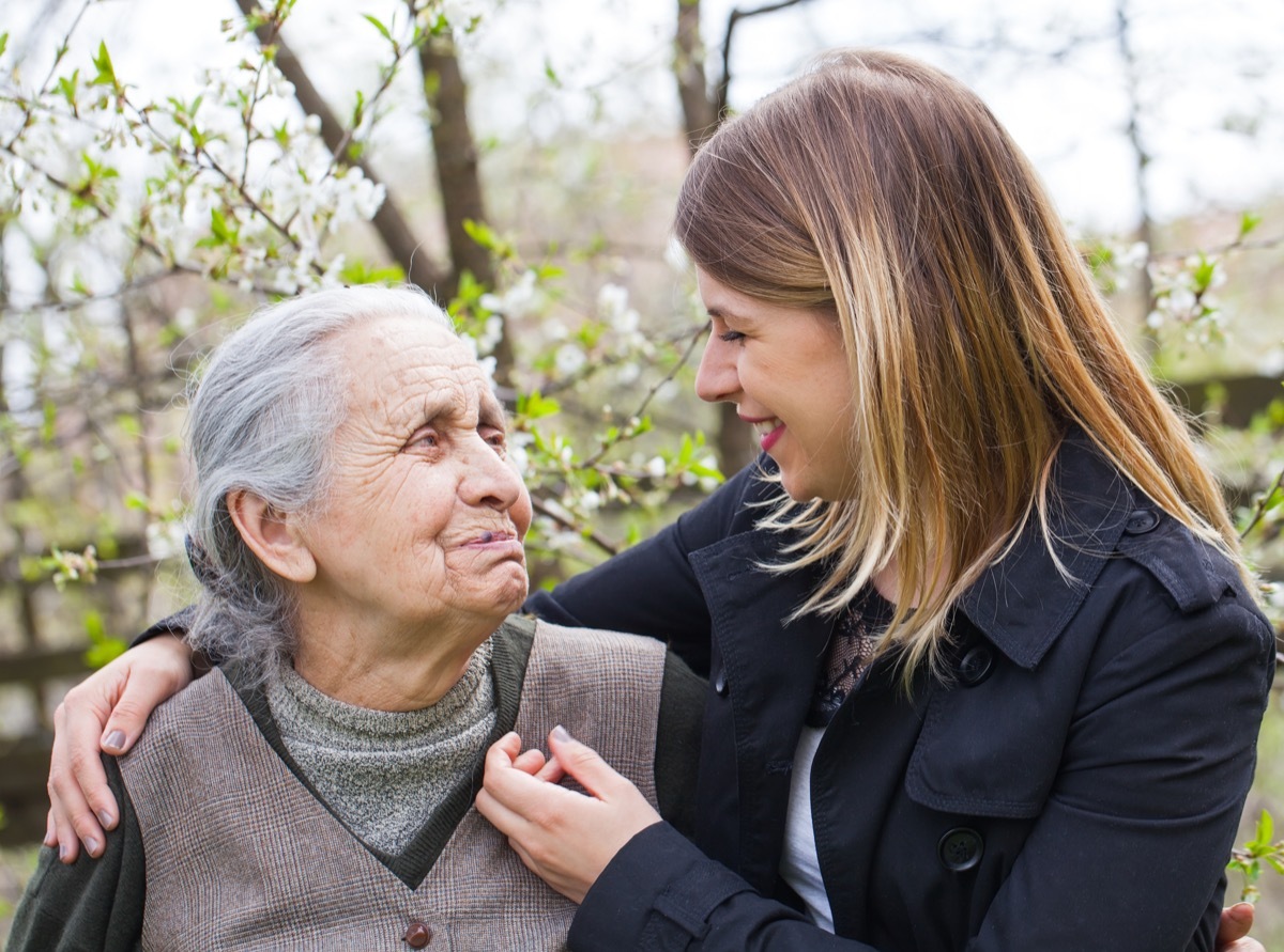 Older mom with daughter