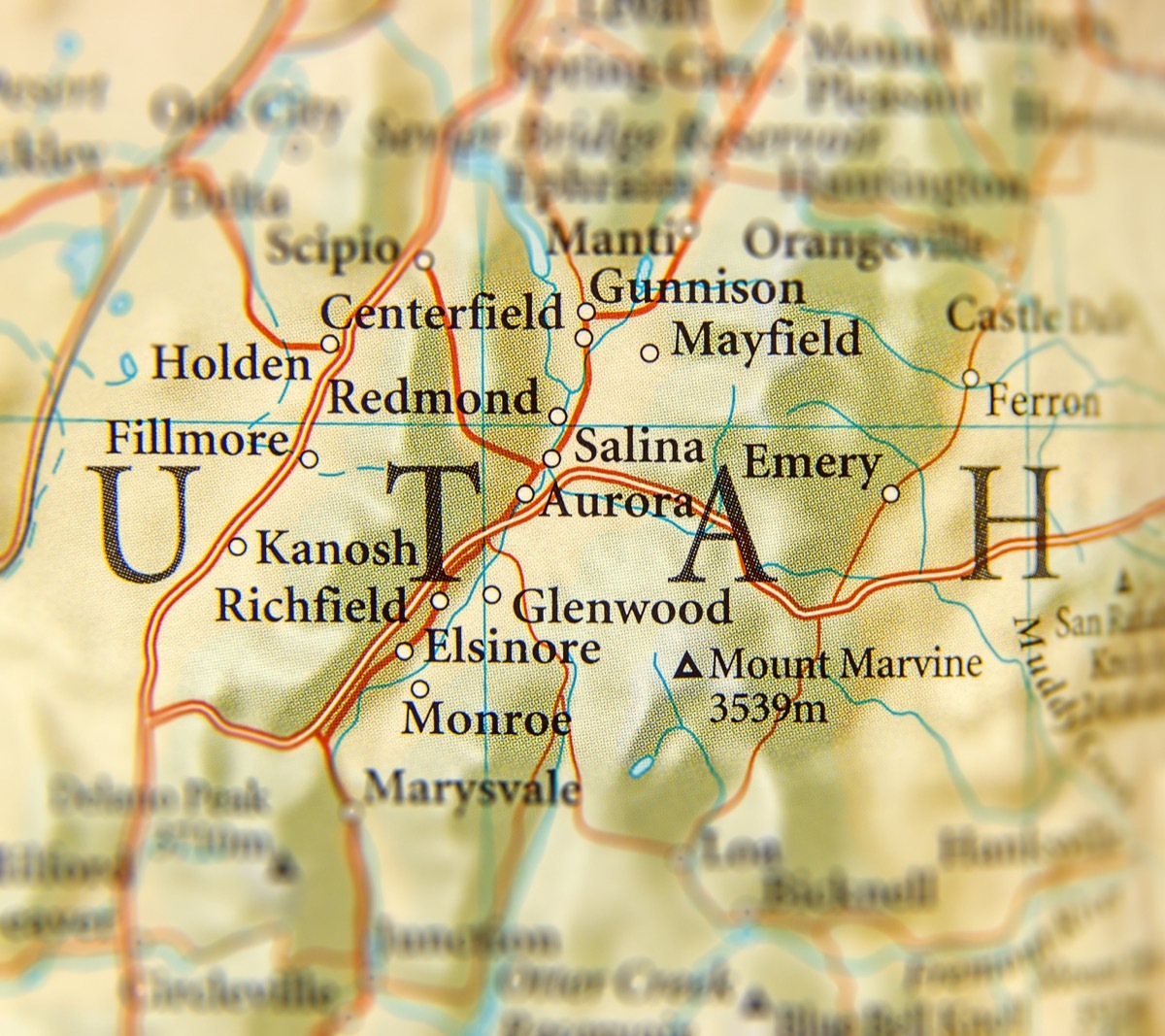 utah geographical map state natural wonders