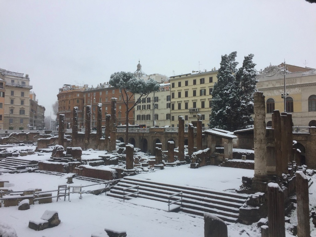 roman square in snow