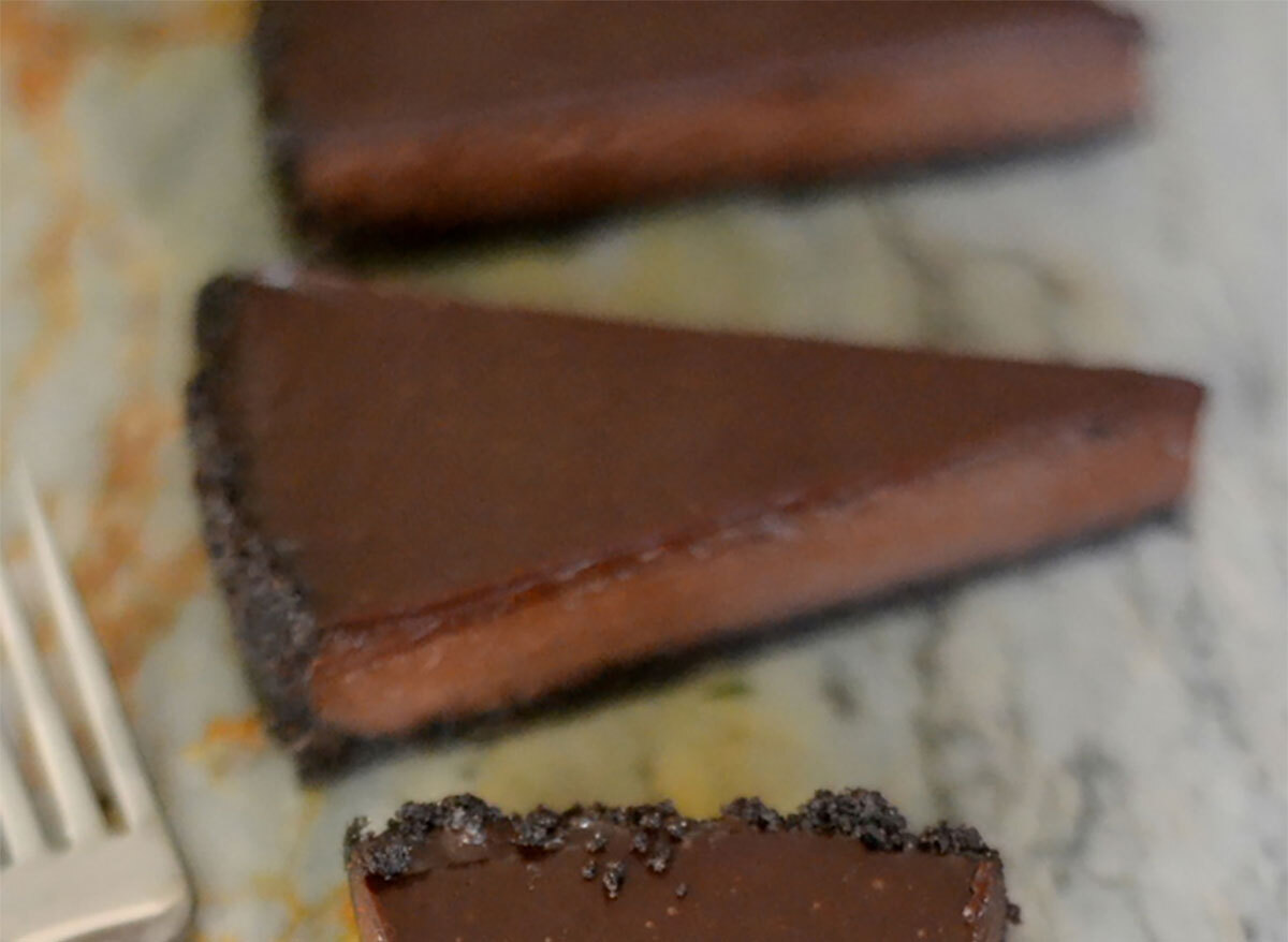 espresso ganache tart slice