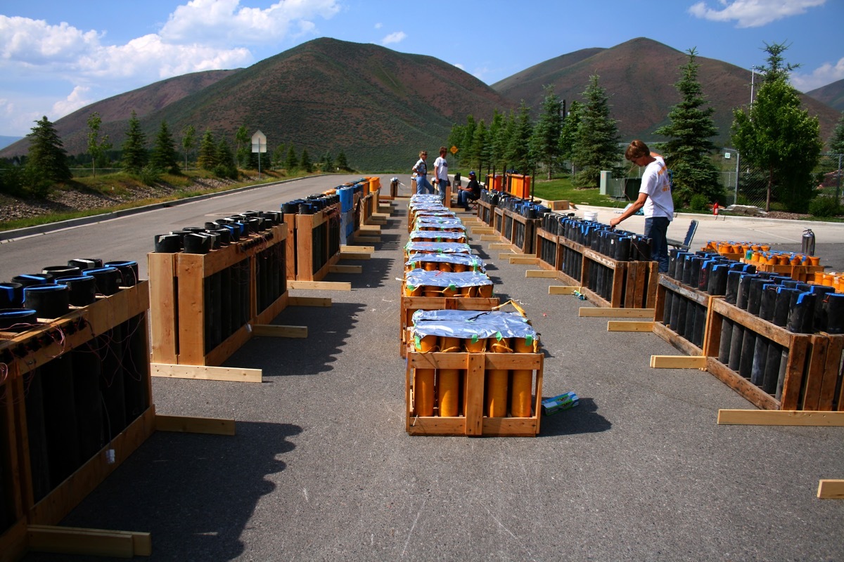 small town firework display preparation