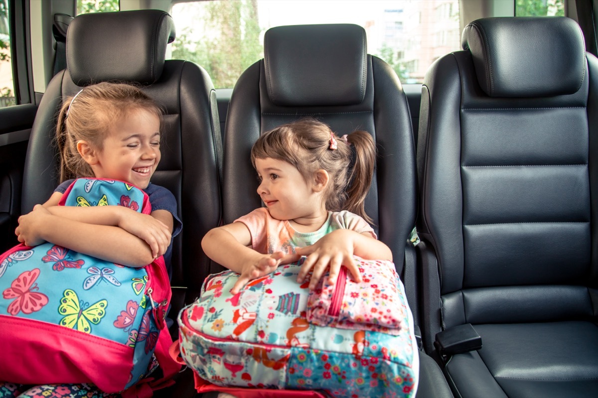 Kids in backseat of car