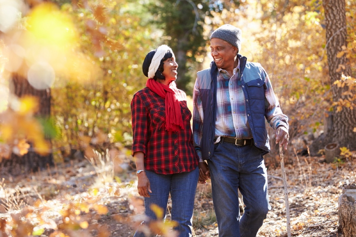 black couple hiking in nature, better wife after 40