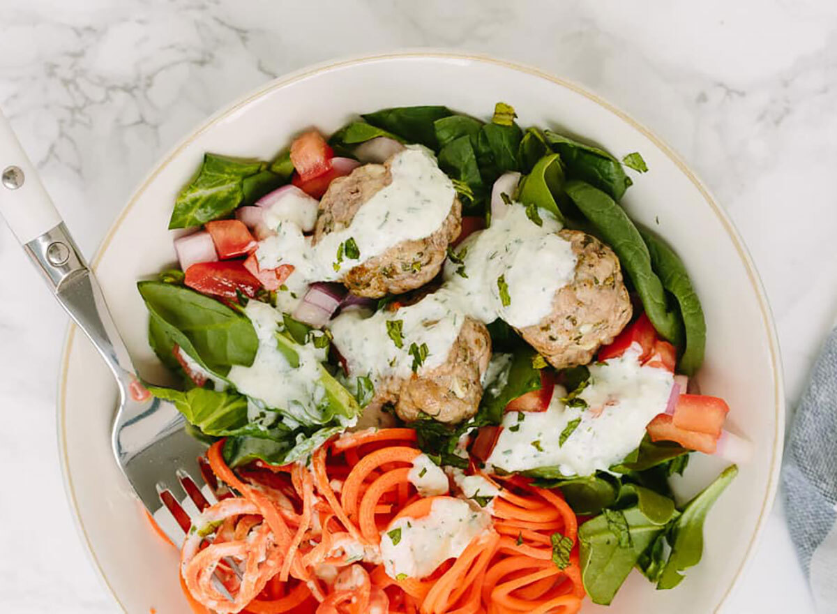 greek meatball bowl