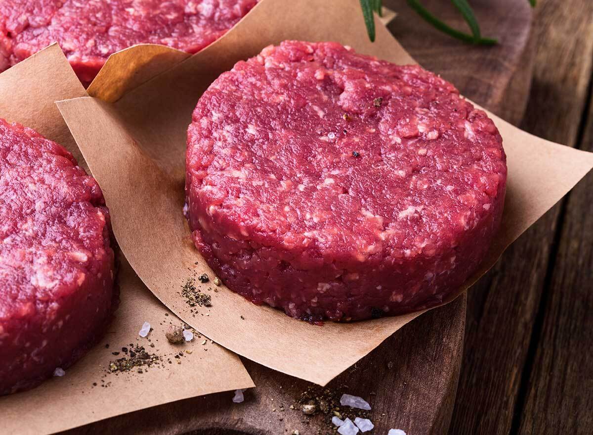 ground beef patties on brown paper - omega 3 foods