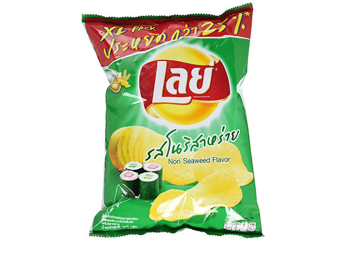 lays nori seaweed flavored chips bag