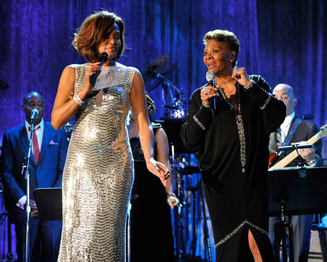 Whitney Houston and Dionne Warwick performing together in 2011