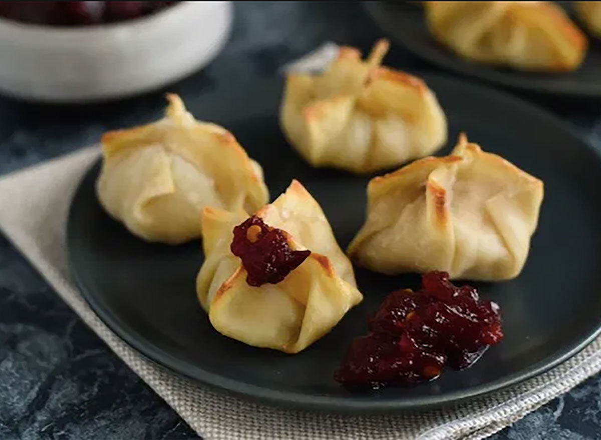 thanksgiving leftover dumplings in pan