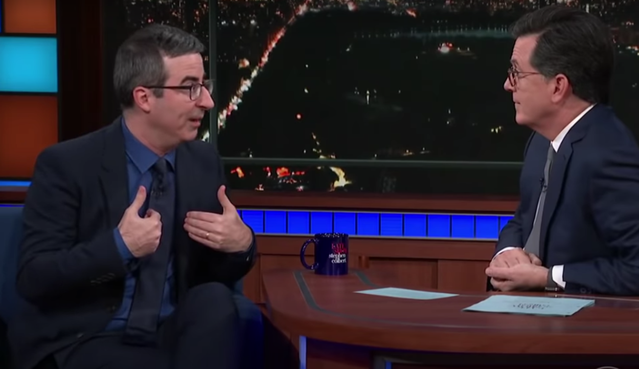 John Oliver and Stephen Colbert on 