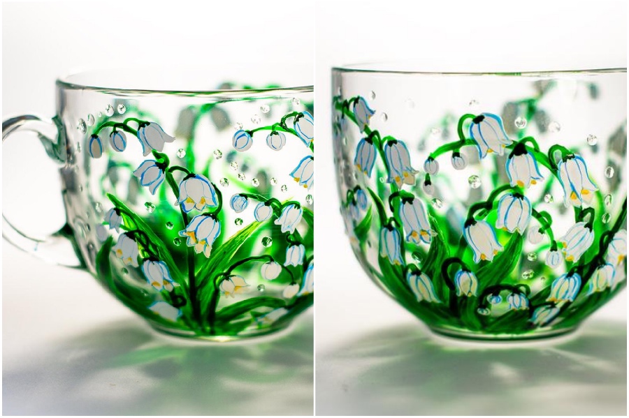 gorgeous lily | Hand-Painted Glass Cups And Teapots That Will Make Your Day | Her Beauty