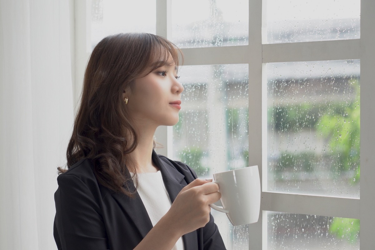 looking out rainy window