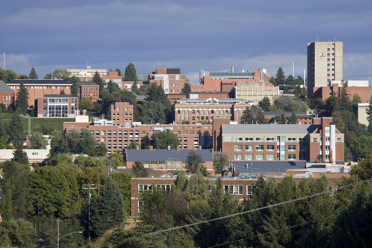 aerial shot of pullman, washington