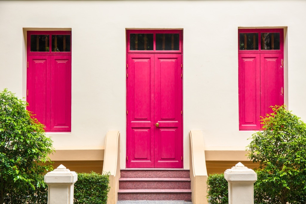 Pink front door