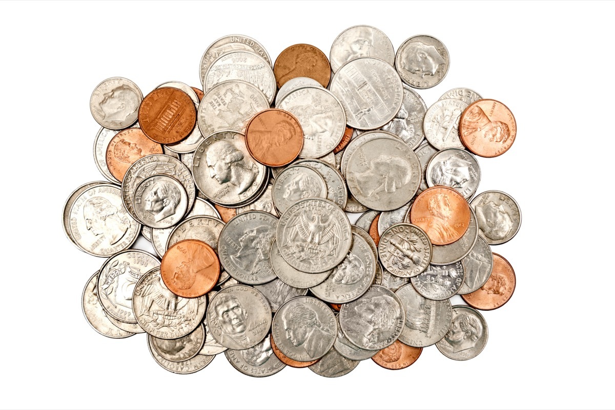 Pile of US coins