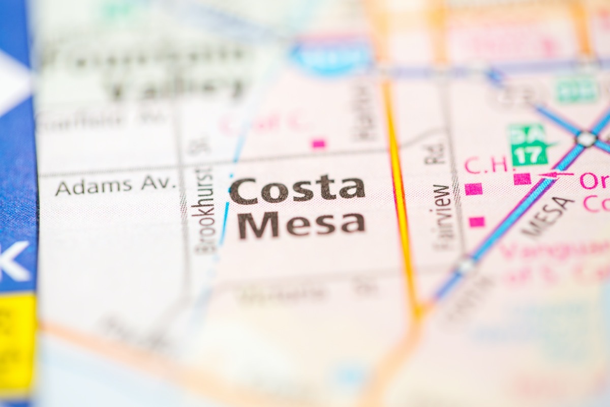 costa mesa map