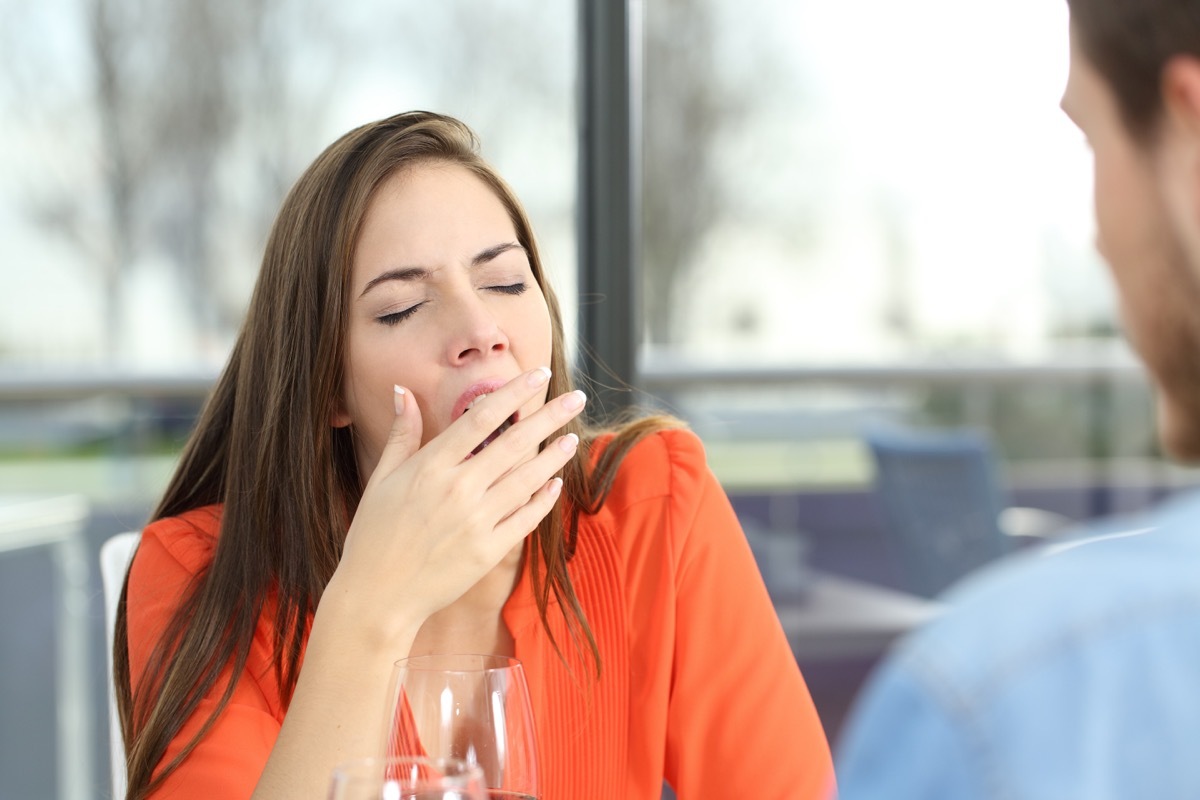 woman bored in date