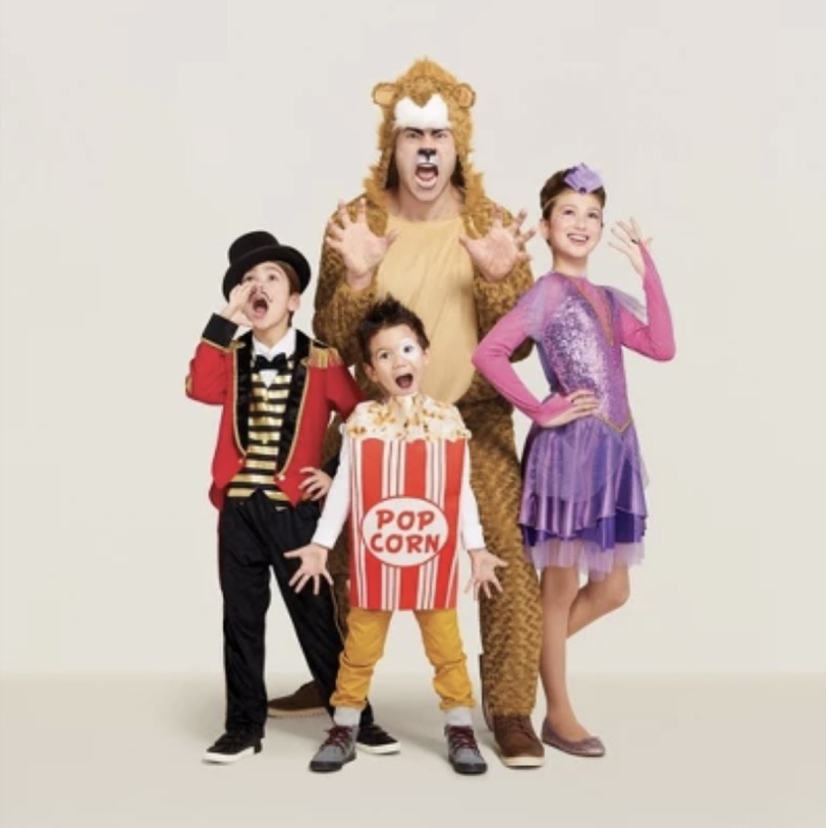 family dressed as circus performers, family halloween costumes