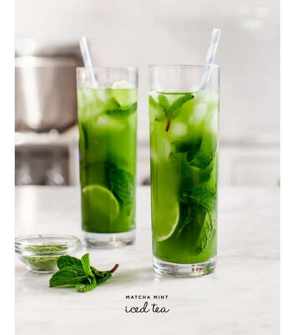 matcha mint iced tea