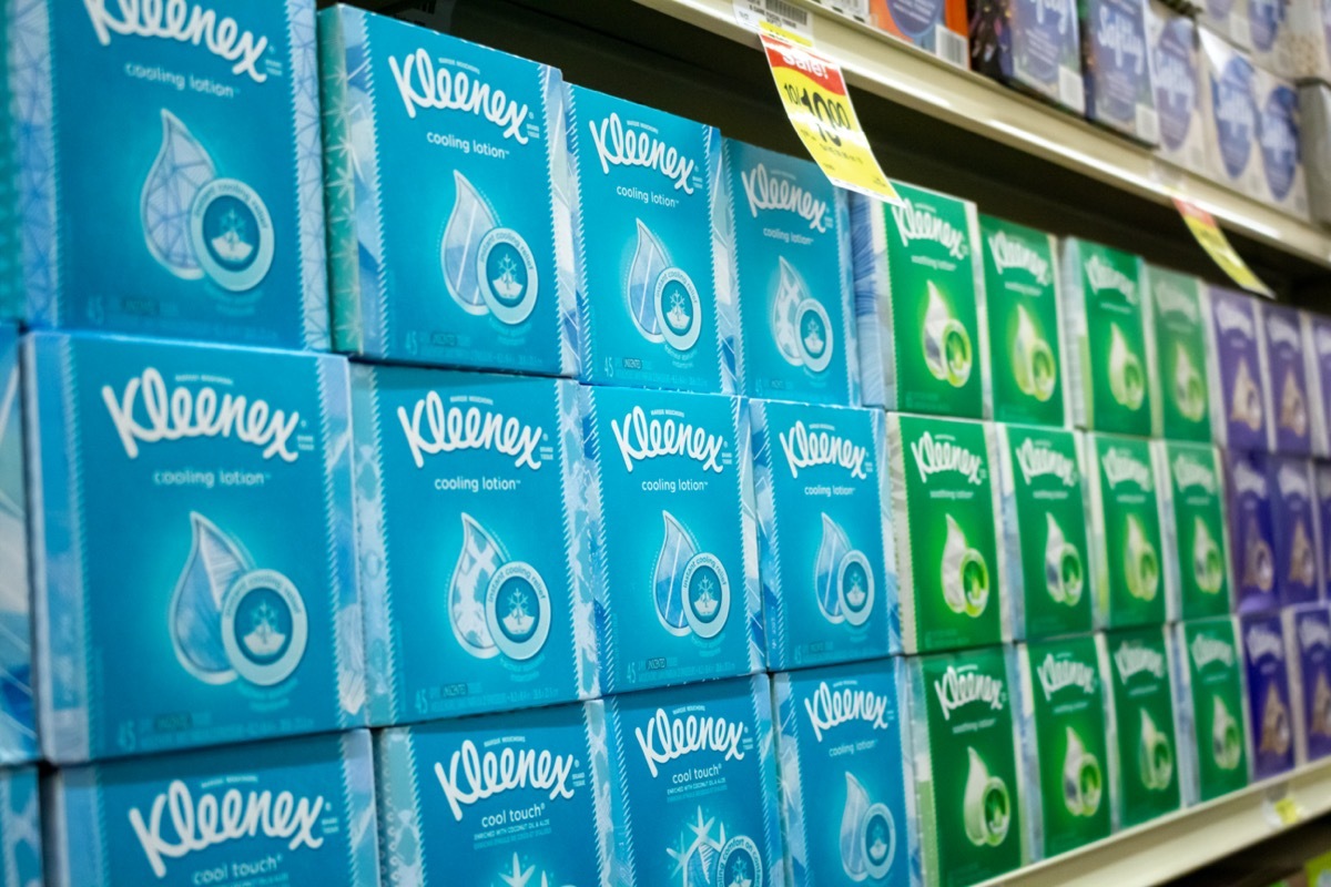 display of kleenex boxes