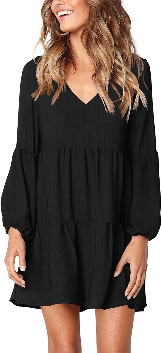 A black flowy dress