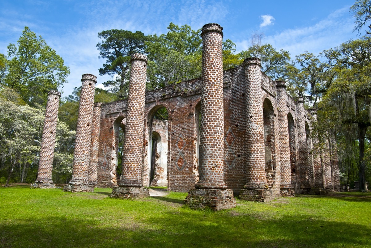 ruins of sheldon church built in 1745 south carolina