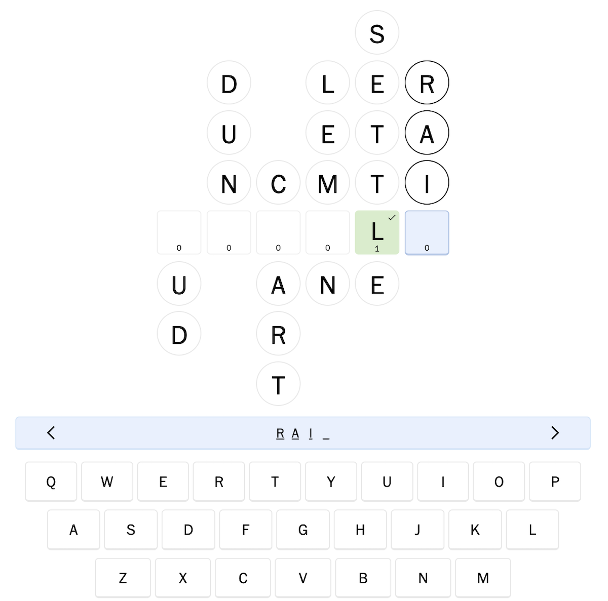 Screenshot of the Washington Post's game Keyword