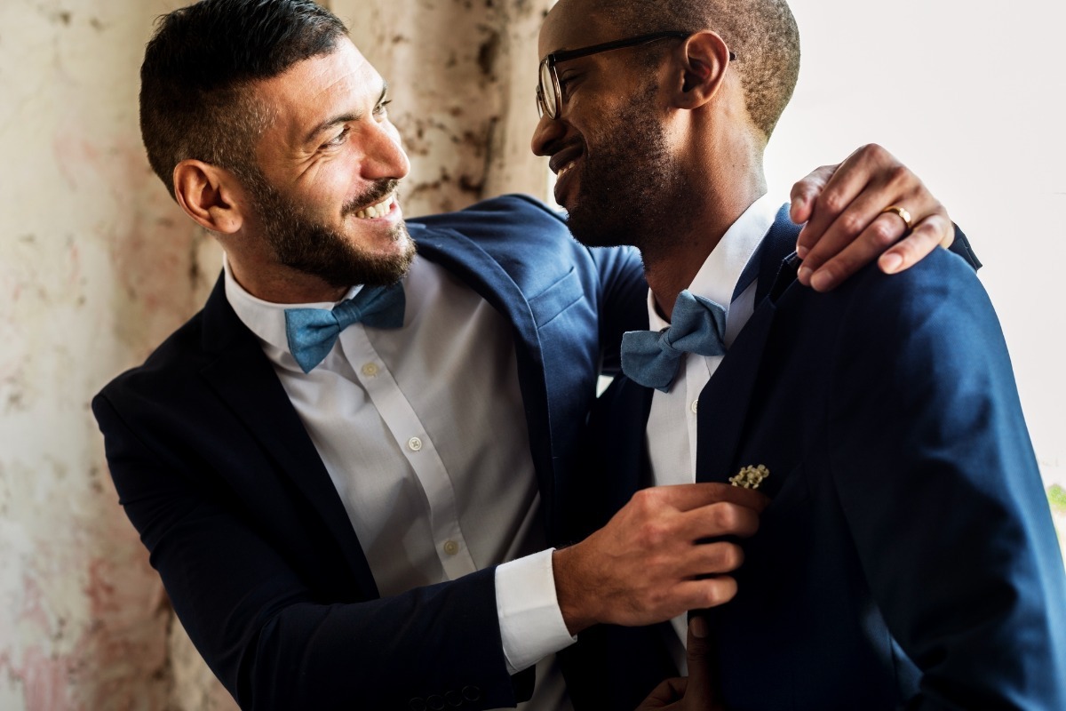 young gay couple married