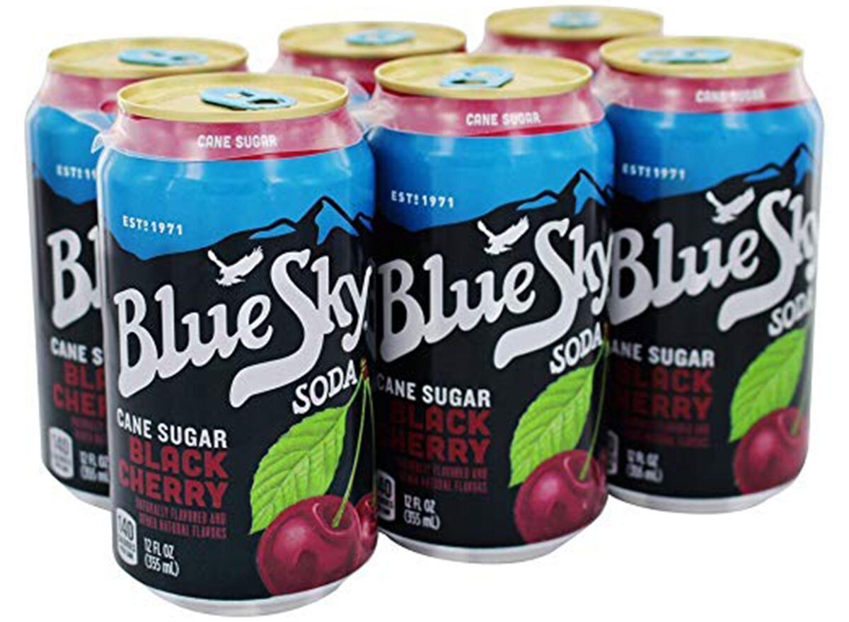 blue sky organic black cherry soda 6-pack cans