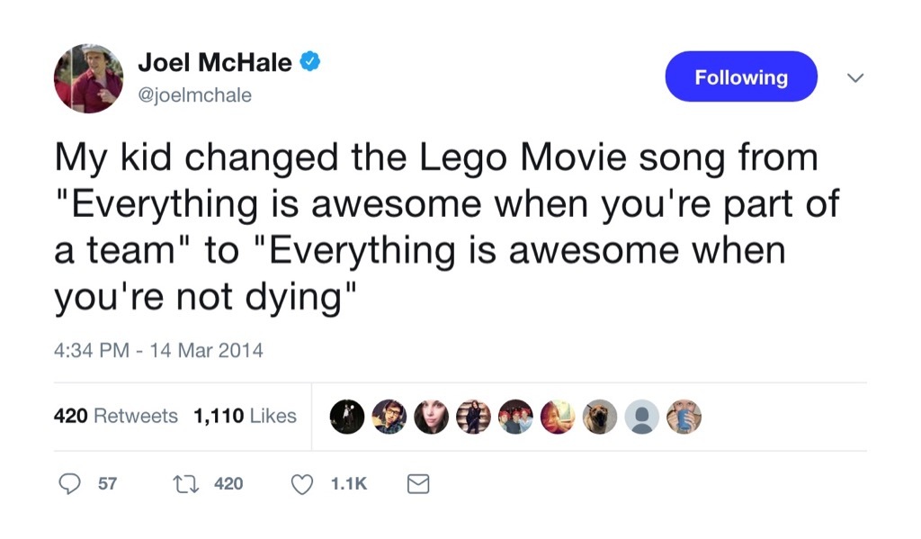 Joel McHale funny tweet