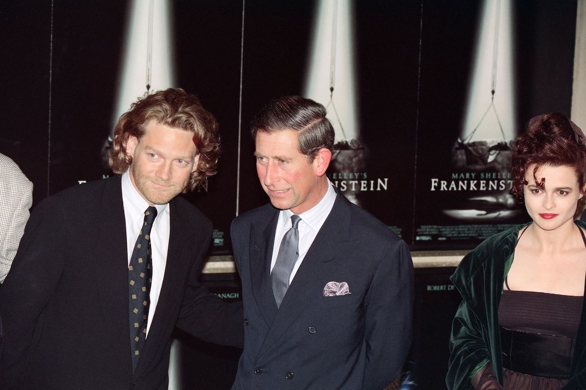 Kenneth Branagh, Prince Charles, and Helena Bonham Carter at the premiere of 