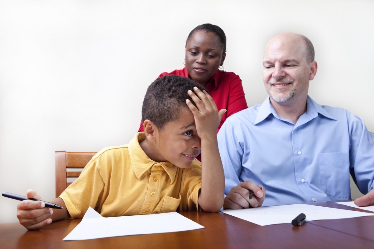 young child at parent teacher conference lies teachers tell parents